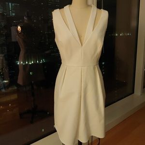 BCBGMaxAzria White Cutout Above Knee Dress
